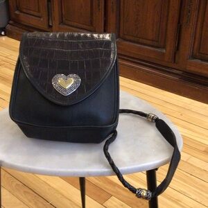 Brighton Black shoulder bag with Heart Accent hardware